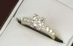 14K White Gold 1950's 0.80 Ctw Diamond Engagement Ring