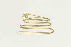 14K Yellow Gold 0.6mm Classic Square Chain Box Link Necklace