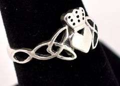 Heart and Trinty Knot Ring in Sterling Silver