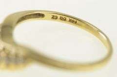 14K Yellow Gold Curved Contour Cubic Zirconia Wedding Band Ring