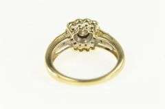 14K Yellow Gold 0.50 Ctw Diamond Flower Halo Engagement Ring
