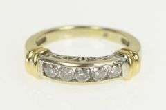 14K White Gold 0.50 Ctw Diamond Scroll Filigree Wedding Ring