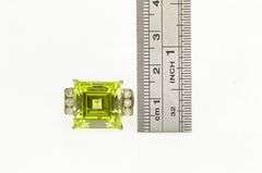 10K Yellow Gold Simulated Peridot CZ Fashion Statement Ring
