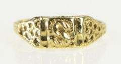 10K Yellow Gold S Diamond Cut Letter Monogram Name Initial Ring