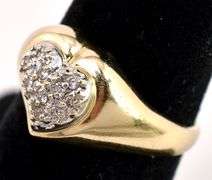 Marvelous Diamond Heart Ring in 14K Yellow Gold