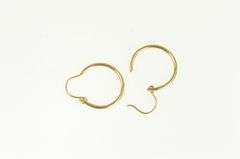 14K Yellow Gold 15.6mm Round Classic Simple Hoop Earrings