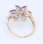 Favorite Yellow Gold Tanzanite and Diamond accent Flower Ring