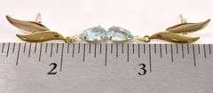 Lovely Aquamarine Gem Dangle Earrings in 14K Yellow Gold