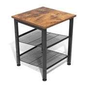Open Metal Frame Nightstand Stylish 3-Tier Storage