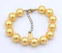 Vintage Set of Stauer Gold Pearl Necklace and Bracelet