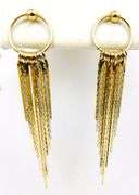 Vintage 14K Long Two-Tone Dangly Earrings