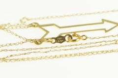14K Yellow Gold Arrow Symbol Vintage Statement Chain Necklace