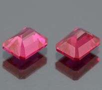 Top grade 6.20ct hot pink created ruby pair