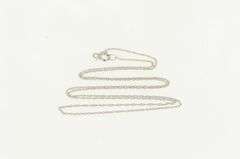 10K White Gold 0.6mm Rolling Woven Twist Chain Link Necklace