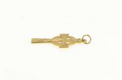 14K Yellow Gold Celtic Knot Cross Ornate Faith Symbol Charm/Pendant
