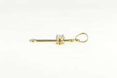 14K Yellow Gold 0.60 Ct Diamond Ornate Cross Christian Pendant