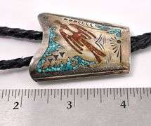 Turquoise and Coral Bolo Tie