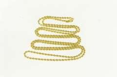 10K Yellow Gold 2.1mm Vintage Woven Rope Chain Link Necklace