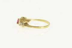 14K Yellow Gold Marquise Ruby Diamond Vintage Bypass Ring