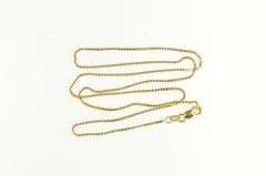 14K Yellow Gold 1.0mm Square Chain Classic Box Link Necklace