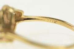10K Yellow Gold Coral Cabochon Vintage Bypass Statement Ring