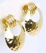 Vintage 14K Hammered Gold Earrings