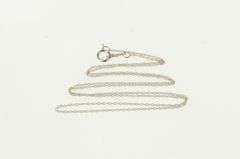 10K White Gold 0.8mm Rolling Simple Twist Plain Chain Link Necklace