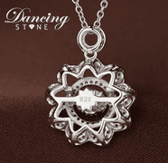 Beautiful - Platinum over 925 sterling silver dancing  stone pendant