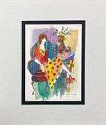 One-Of-A-Kind Unique Orignal Watercolor by Itzchak Tarkay