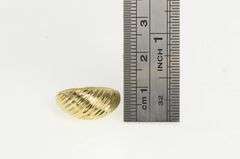 10K Yellow Gold Domed Textured Ribbed Vintage Statement Ring