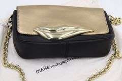 DVF Gold and Black Crossbody Purse