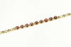 14K Yellow Gold Heart Garnet Love Symbol Vintage Bracelet