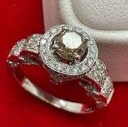 CERTIFIED 14K WHITE GOLD AND DIAMOND RING