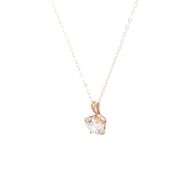 14K Yellow Gold Round CZ Solitaire Vintage Simple Classic Pendant