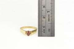 10K Yellow Gold Vintage Cathedral Garnet Solitaire Engagement Ring