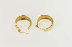 10K Yellow Gold 18.8mm Wide Curved Statement Hoop Earrings