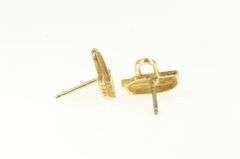 14K Yellow Gold Longaberger Picnic Basket Stud Earrings