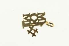 14K Yellow Gold #1 Number One Mom Mother's Day Vintage Charm/Pendant