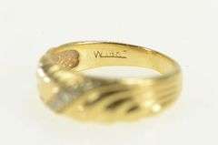 14K Yellow Gold Diamond Curvy Design Vintage Wedding Band Ring