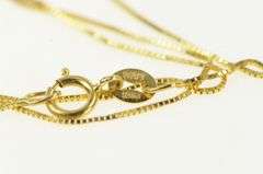 10K Yellow Gold 0.5mm Square Chain Lon Classic Box Link Necklace