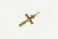 10K Yellow Gold Cross Crucifix Vintage Jesus Faith Charm/Pendant