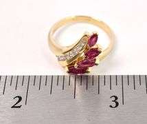 Exquisite Ruby and Diamond Ring in 14K Yellow Gold