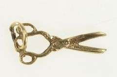 10K Yellow Gold Scissors Hair Dresser Stylist Barber Charm/Pendant
