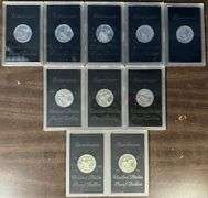 Ten (10) Gem PRF Eisenhower Silver Dollars in original holders (no brown box)
