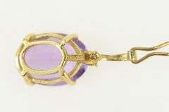 14K Yellow Gold Oval Amethyst Diamond Accent Vintage Pendant