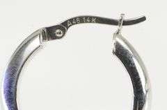 14K White Gold 20.7mm Simple Hollow Classic Hoop Earrings