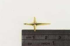 14K Yellow Gold Retro Ridged Vintage Cross Christian Faith Pendant