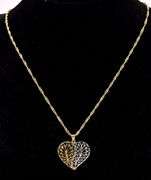 Darling 18K Two Tone Heart Pendant Necklace