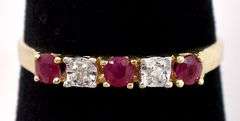 Exciting Ruby and Diamond Ring in Yellow Gold