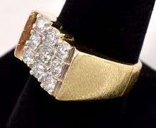 Lavish Diamond Men's Ring in 14K Yellow Gold